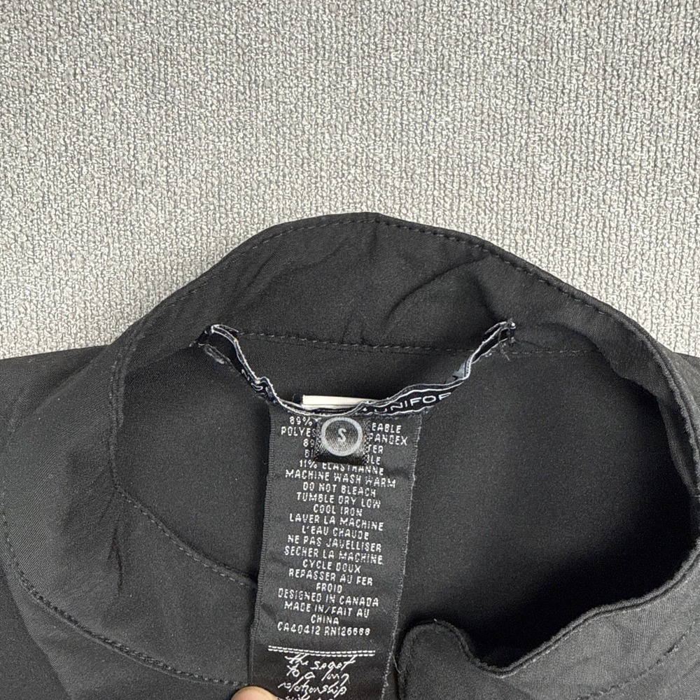 Noel Asmar Urban Fusion Tunic Spa Uniform Full-Zip Pockets Black Size Small - Picture 4 of 6